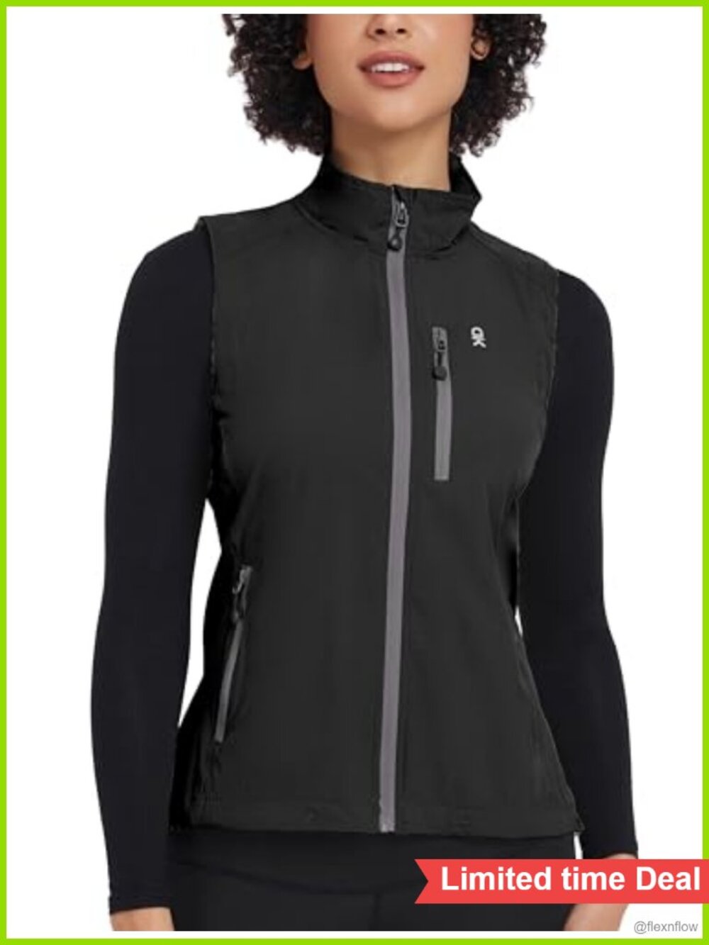 Women's Lightweight Quick Dry Windproof Vest Sleeveless Active Zip